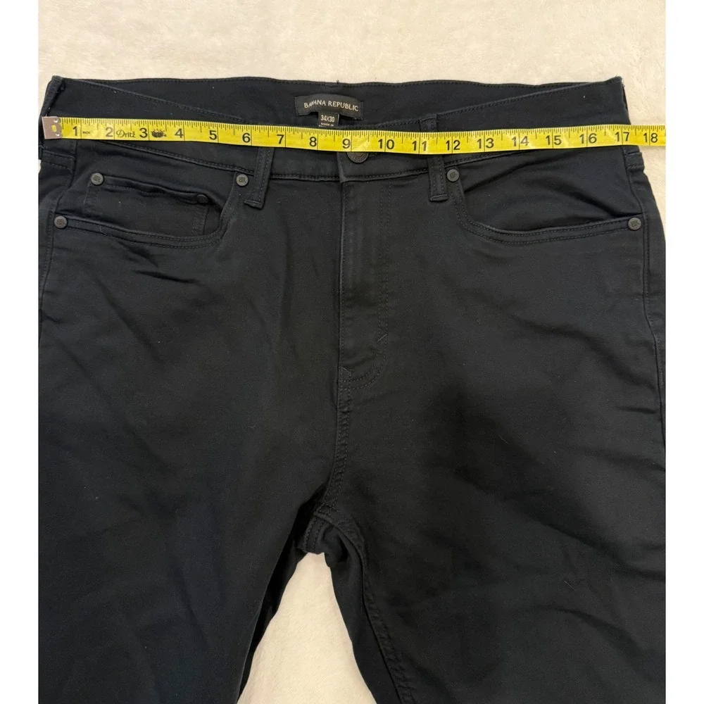 Banana Republic Mens Traveler‎ Pants 34x30 Black Slim Straight Chino 1620338